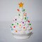 Festive Musical White Ceramic Christmas Tree Colorful Lights Battery Operated